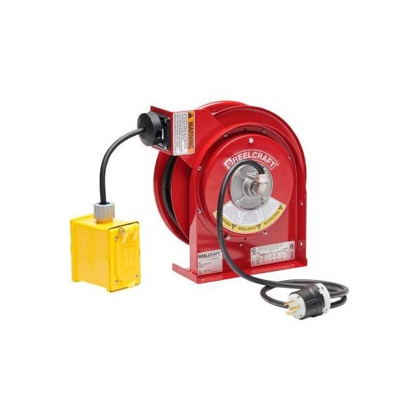 Reelcraft Cord Reel, 12 AWG, Red Reel Color, 25 ft Length L 4525 123 7BC - main